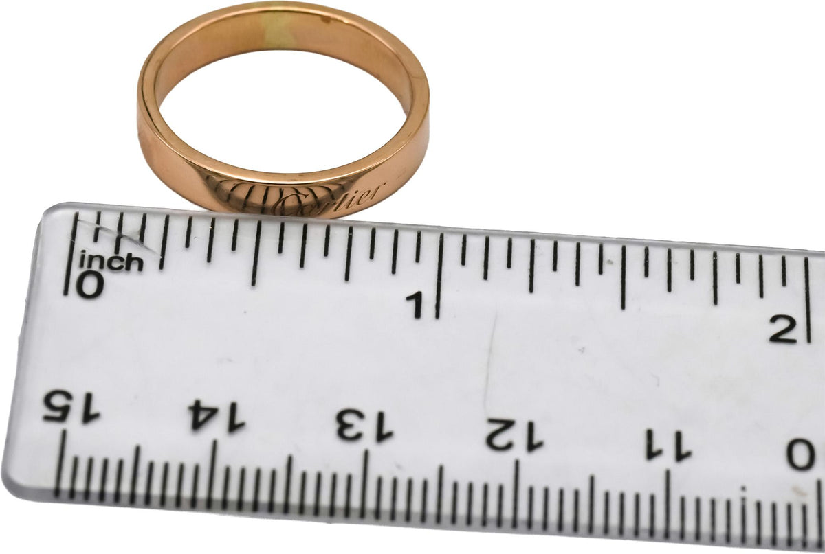 CARTIER 18k Rose Gold 4.0mm Wide Band Ring Size 54