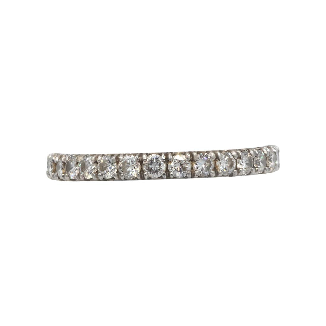 NAUN BUBAWU Platinum 0.90CT VS Diamond Eternity Band Ring Size 5.75
