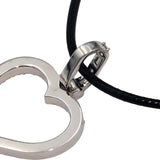 10k White Gold Round Diamond Open Heart Pendant Necklace 2.15CT