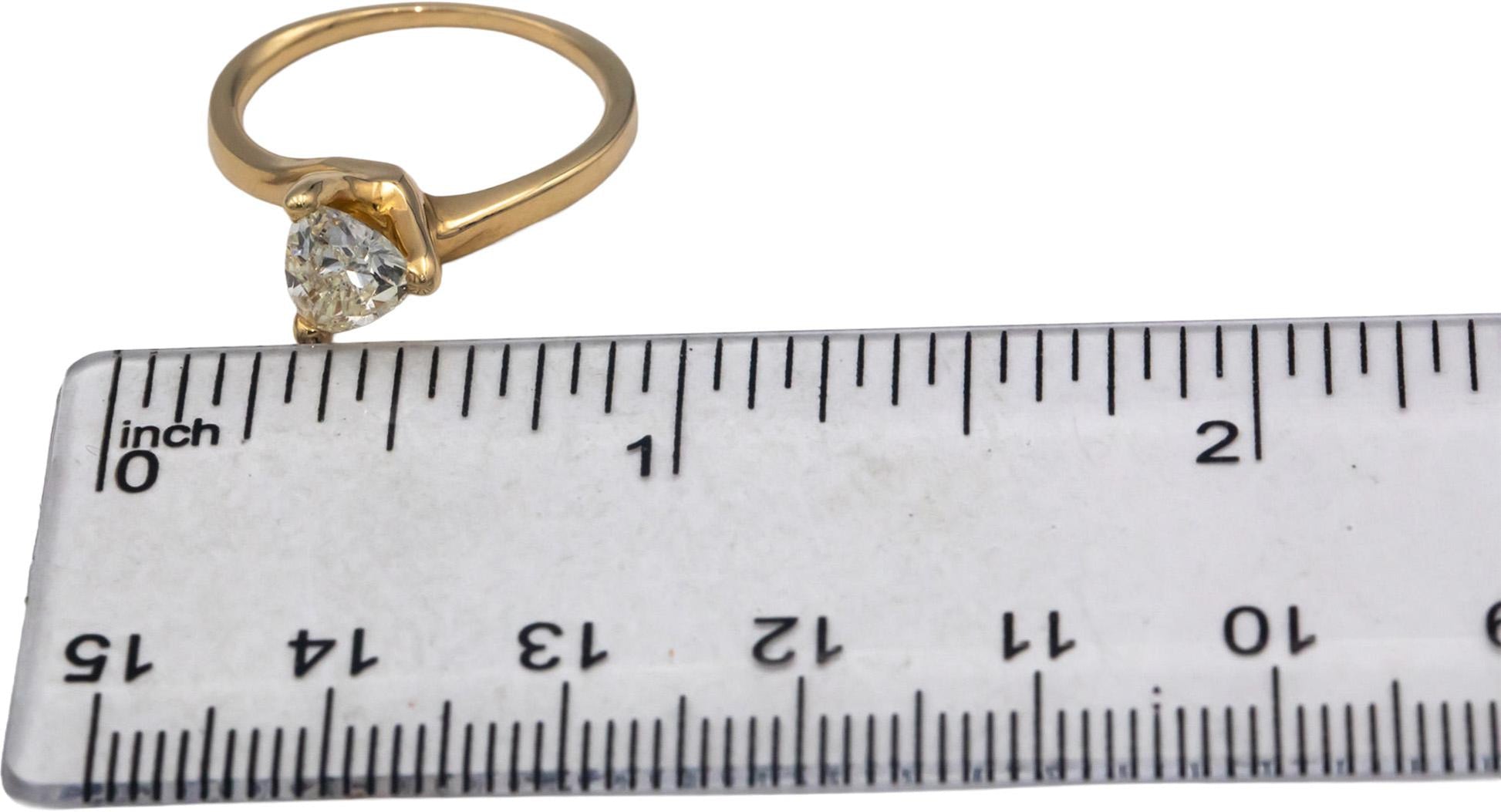 GIA Certified 14k Gold .76CT L/SI1 Trillion Diamond Engagement Ring Size 6.25