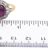 GIA Certified 14k & Pallidum Gold 4.05CT Diamond & Lab Grown Star Ruby Ring