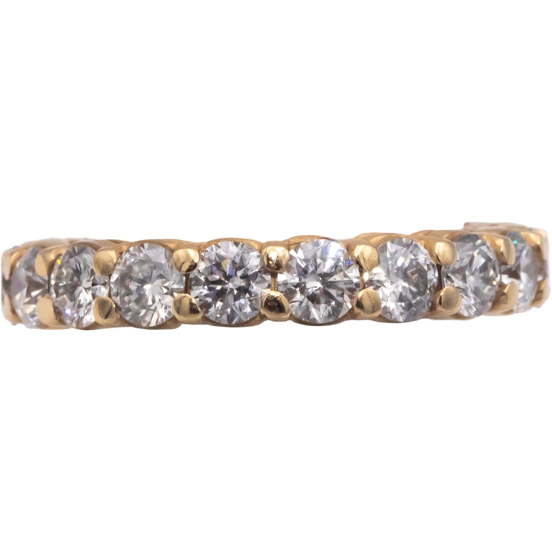 18k Yellow Gold Round Diamond Eternity Band Ring 2.73CT Size 5.5