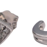 14k White Gold Jewelry Princess Cut Diamond Curved Stud Earrings 0.20CT