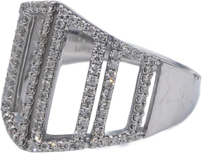 VERA WANG LOVE 10k White Gold 0.50CT Round Cut Diamond Ring Size 7