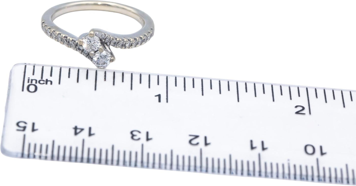 EVER US Designer 14k White Gold 0.50CT Round Cut Diamond Ring Size 6.75
