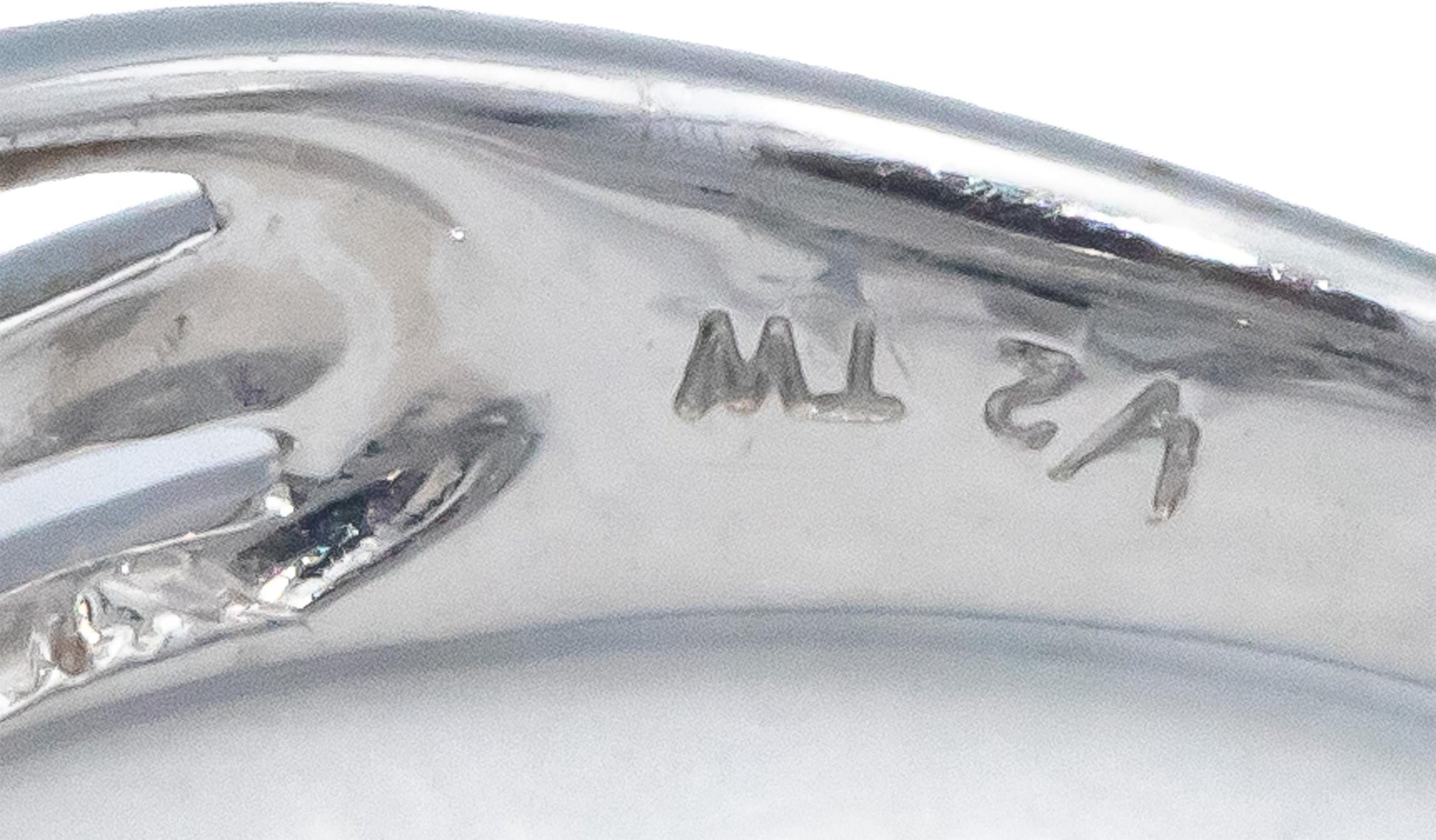 14k White Gold 0.50CT Round Cut Diamond Crossover Cocktail Ring Size 7