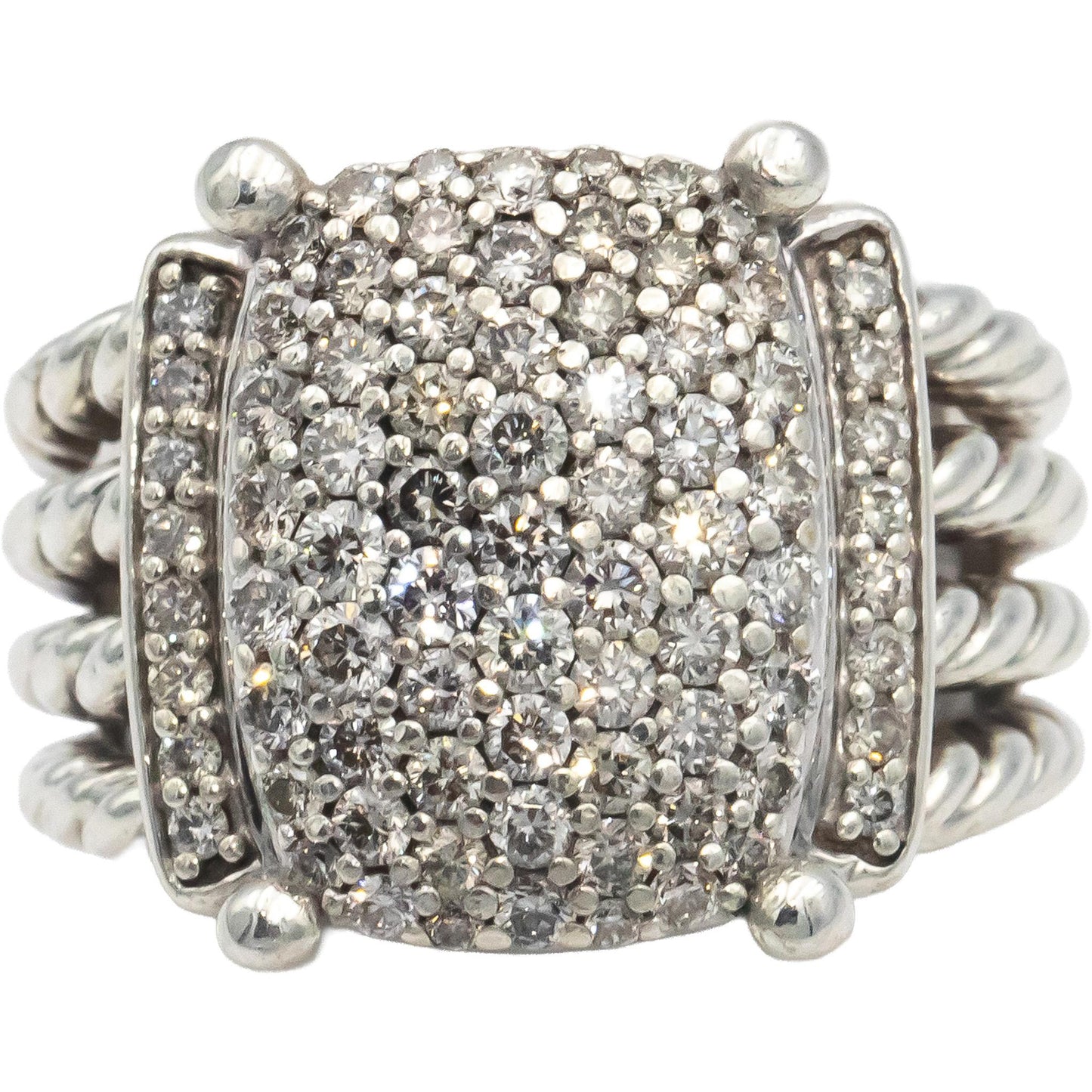 DAVID YURMAN VS Diamond Sterling Silver Wheaton Ring 1.0CT Size 6 $2950 Retail
