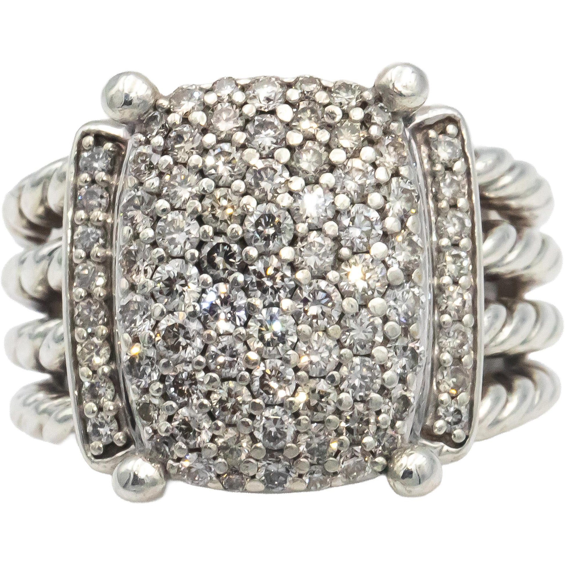 DAVID YURMAN VS Diamond Sterling Silver Wheaton Ring 1.0CT Size 6 $2950 Retail