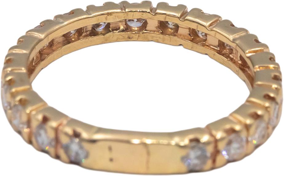 Diamond 14k Yellow Gold Semi-Eternity Band Ring 1.0CT Size 9