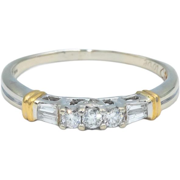 14k White & Yellow Gold VS Diamond Anniversary Band Ring 0.33CT Size 11