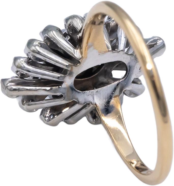 14k Yellow & White Gold VS Diamond Cluster Cocktail Ring 0.35CT Size 7