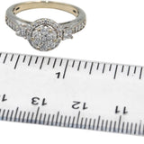 10k White Gold Princess & Round VS Diamond Cluster Ring 0.70CT Size 7.5