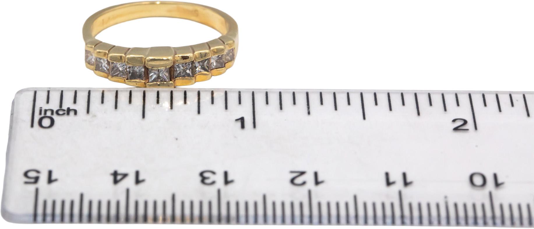 14k Yellow Gold VS Princess Cut Channel Set Diamond Band Ring 0.50CT Size 6.25