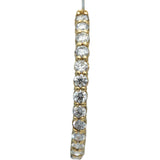 14k Yellow Gold Round Diamond Inside Out Circle Hoop Earrings 8.40CT