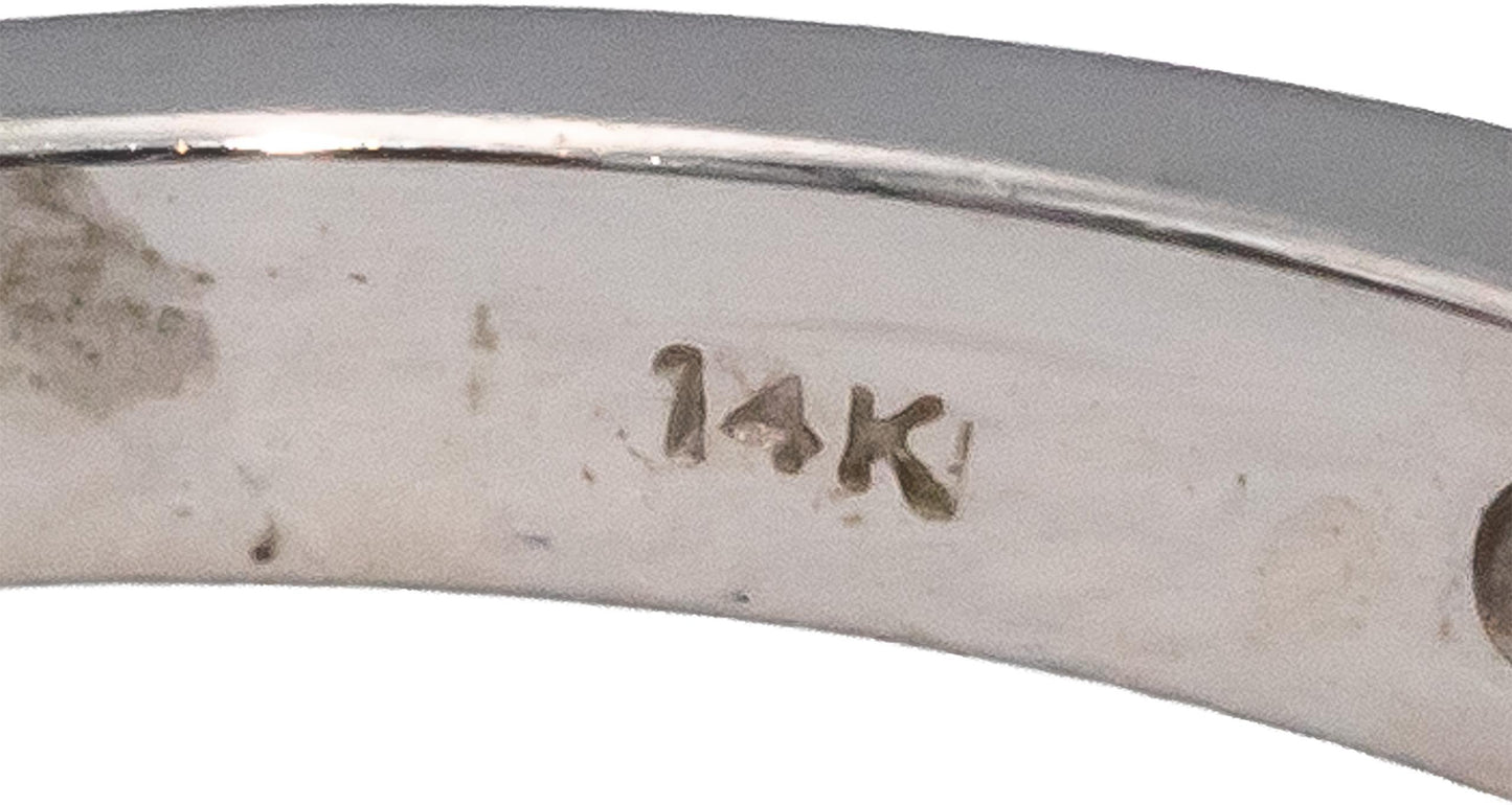 14k White Gold VS Princess Cut Channel Set Diamond Band Ring 0.40CT Size 6.75