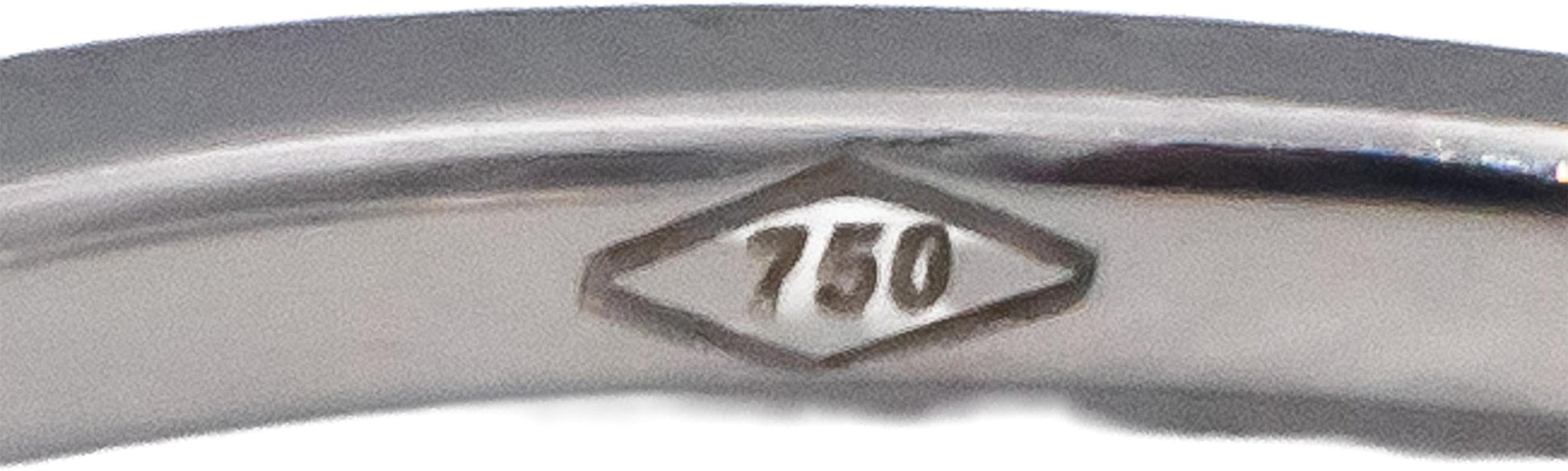 18k White Gold VS Emerald & Round Diamond Band Ring 0.13CT Size 7.25