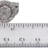10k White Gold Round Diamond Cluster Cocktail Ring 3.0CT Size 7