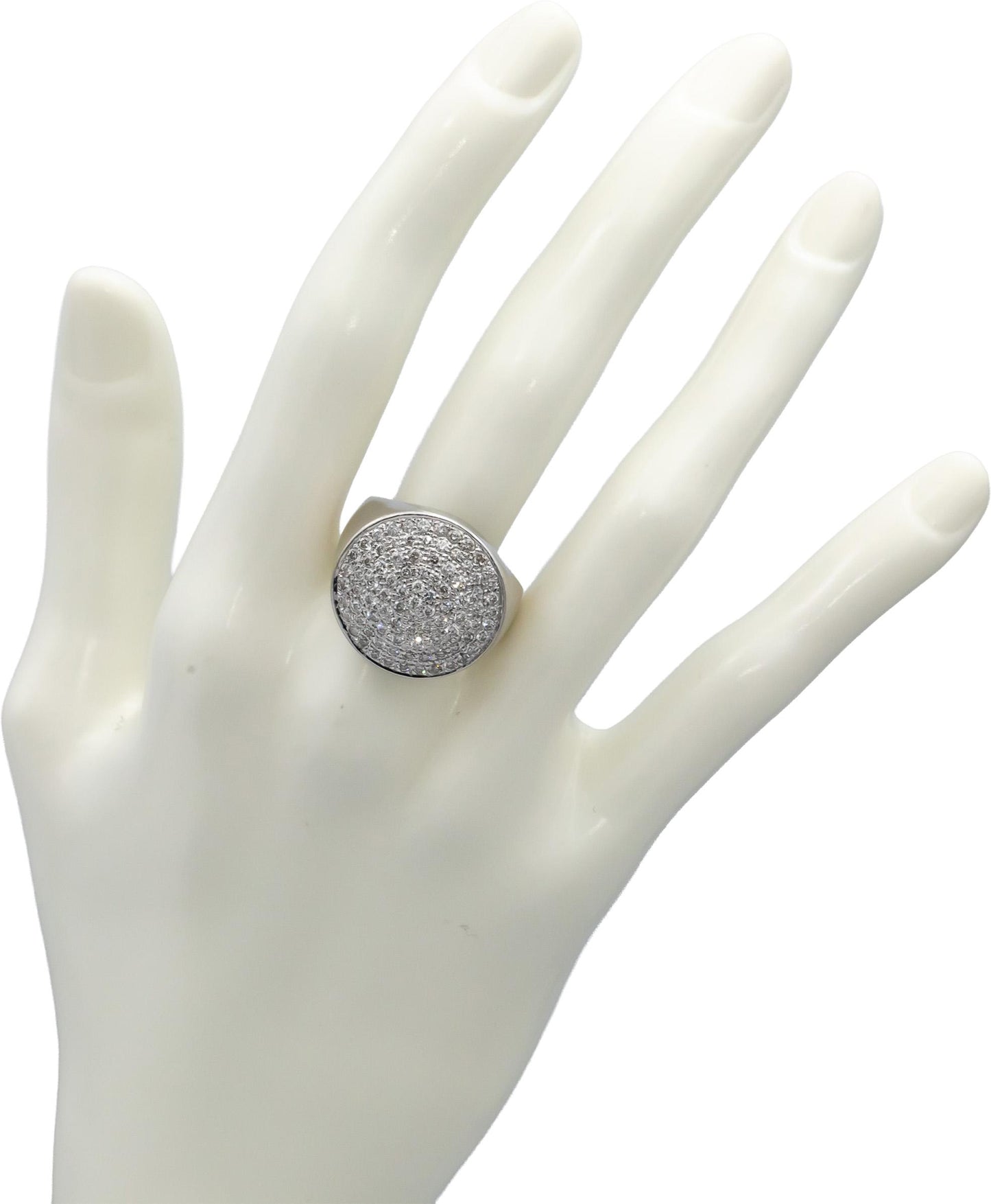 14k White Gold Round Diamond Cluster Cocktail Ring 2.0CT Size 8