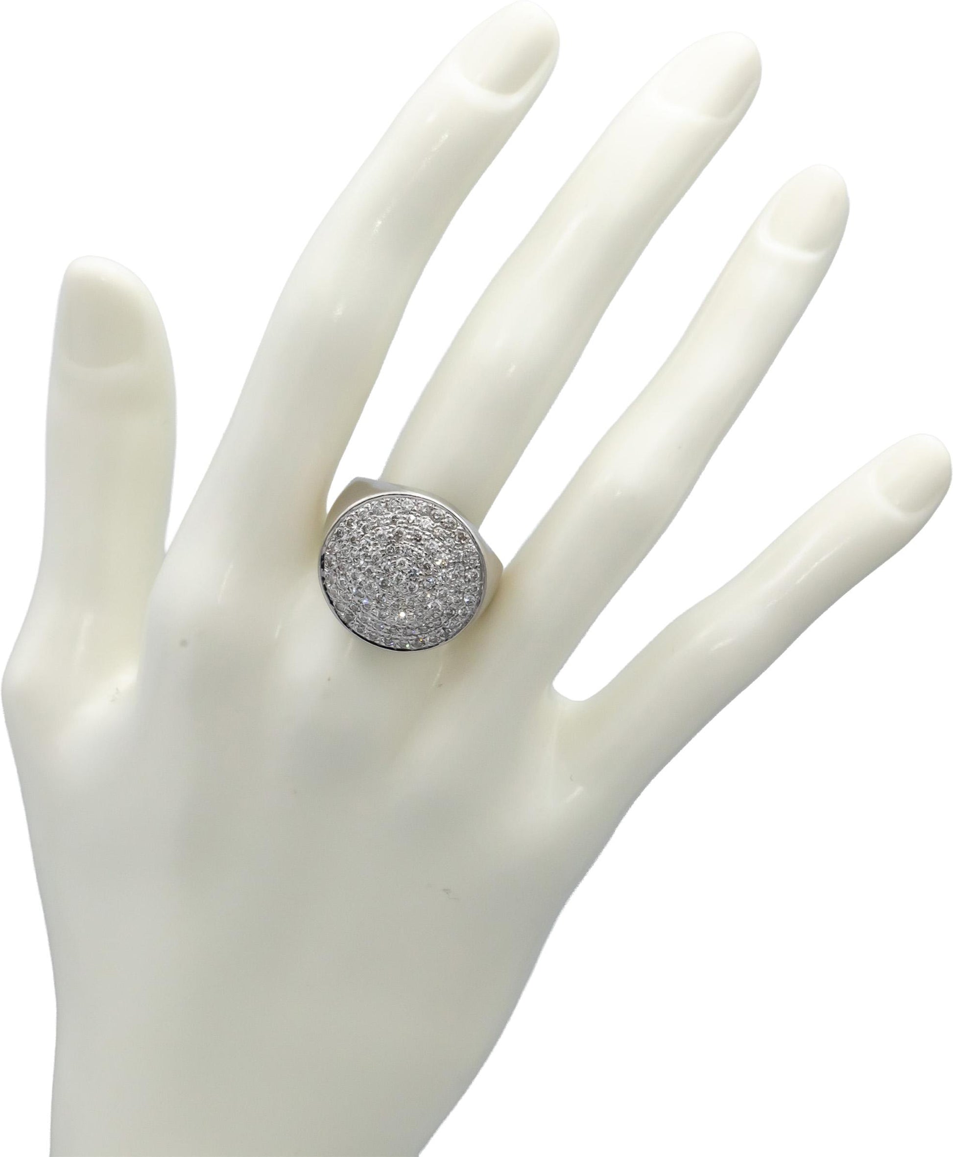 14k White Gold Round Diamond Cluster Cocktail Ring 2.0CT Size 8