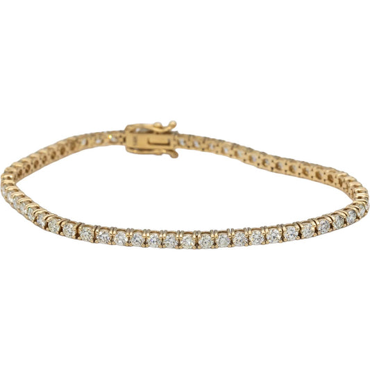 14k Yellow Gold VS Round Diamond Tennis Bracelet 4.65CT