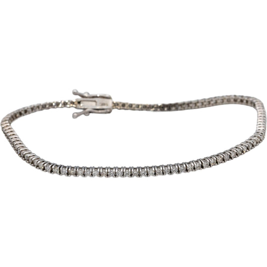 14k White Gold Round Diamond Tennis Bracelet 1.71CT