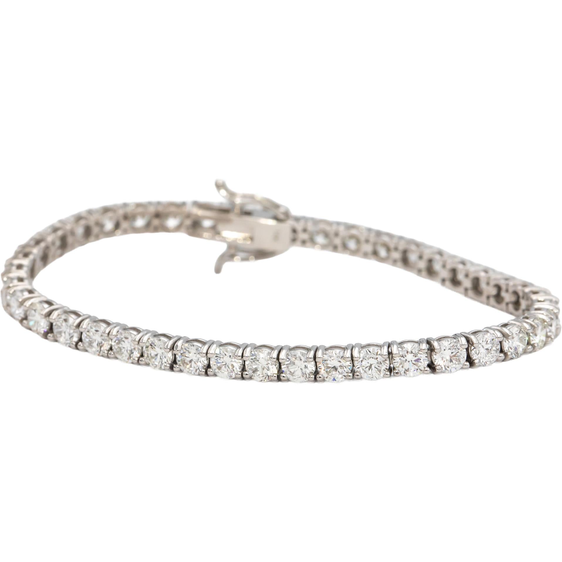 14k White Gold VS Round Diamond Tennis Bracelet 10.02CT