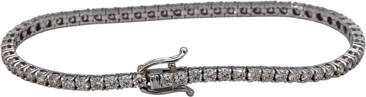 14k White Gold VS Round Diamond Tennis Bracelet 4.38CT