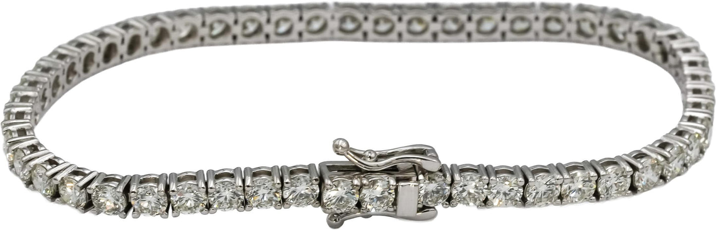 14k White Gold VS Round Diamond Tennis Bracelet 7.31CT