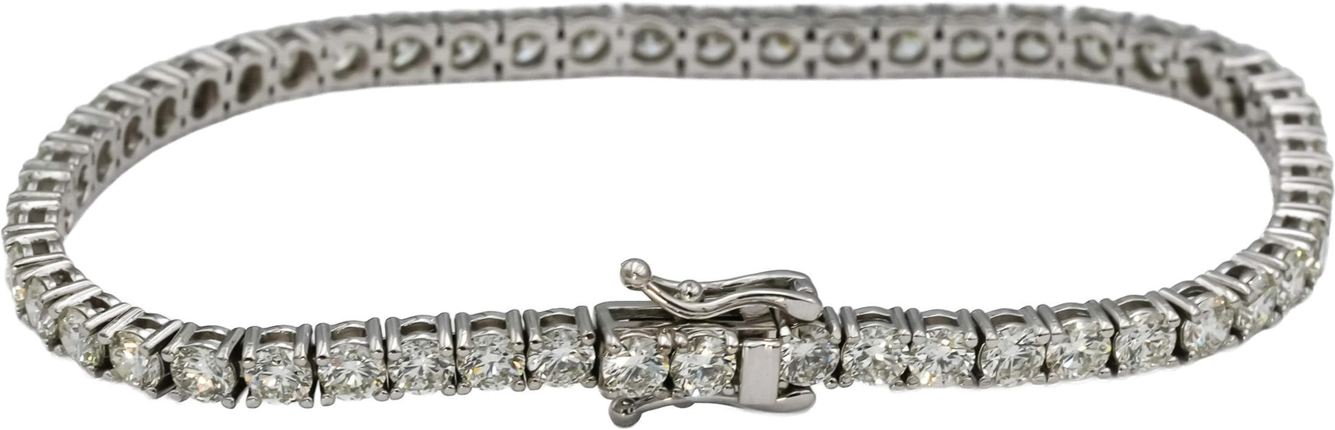 14k White Gold VS Round Diamond Tennis Bracelet 7.31CT