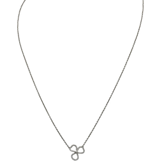 TIFFANY & CO. Platinum VS Round Diamond Paper Flowers Pendant Necklace 0.10CT