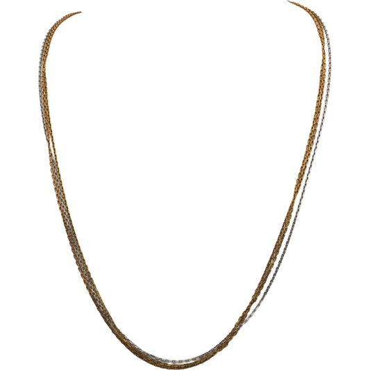 CARTIER 18k Yellow White Rose Gold Three Chain Necklace