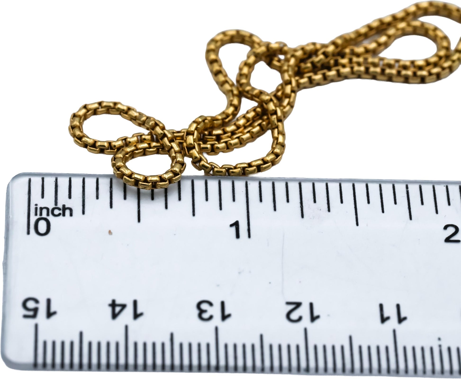 DAVID YURMAN 18k Yellow Gold Rolled Box Link Chain Necklace 1.7mm Wide