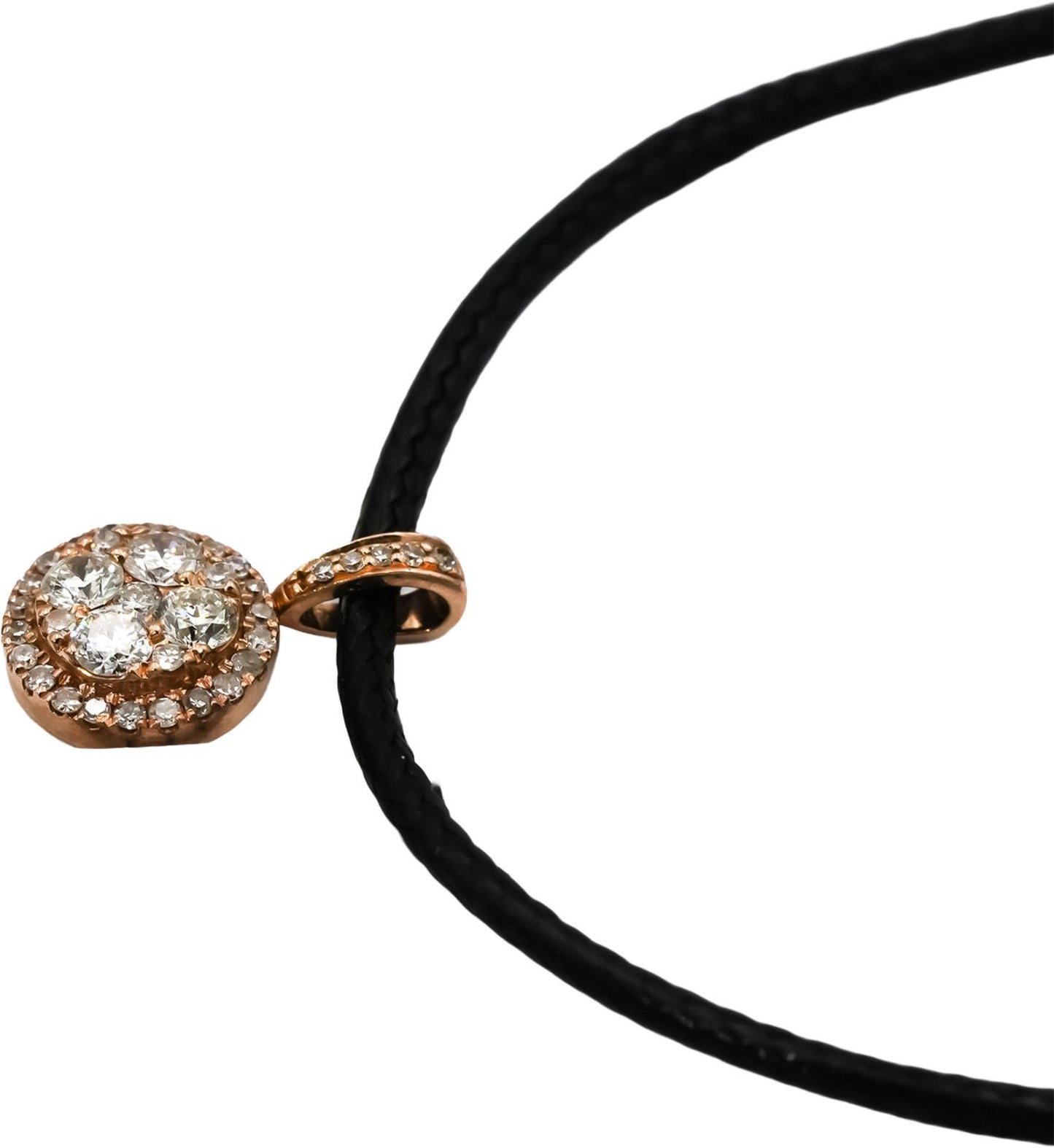 14k Rose Gold Round Diamond Cluster Pendant Necklace 0.35CT