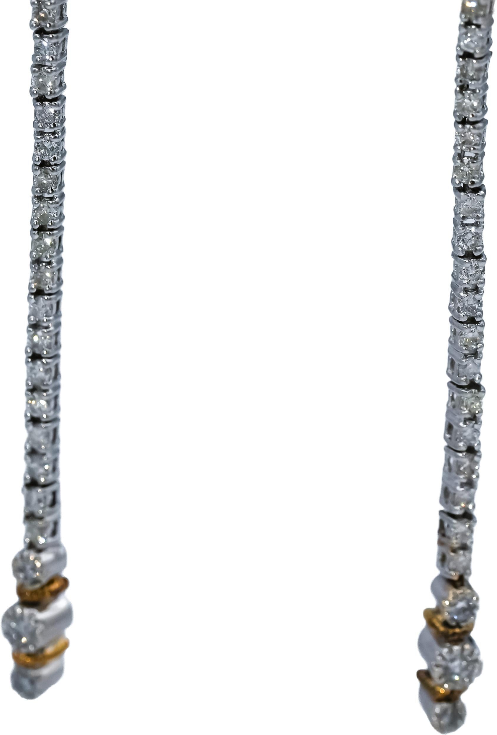 18k & 14k White and Yellow Gold Diamond Drop Dangle Earrings 1.0CT