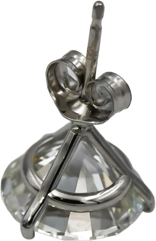IGI Certified 14k White Gold VS Round Lab-Grown Diamond Stud Earrings 6.06CT