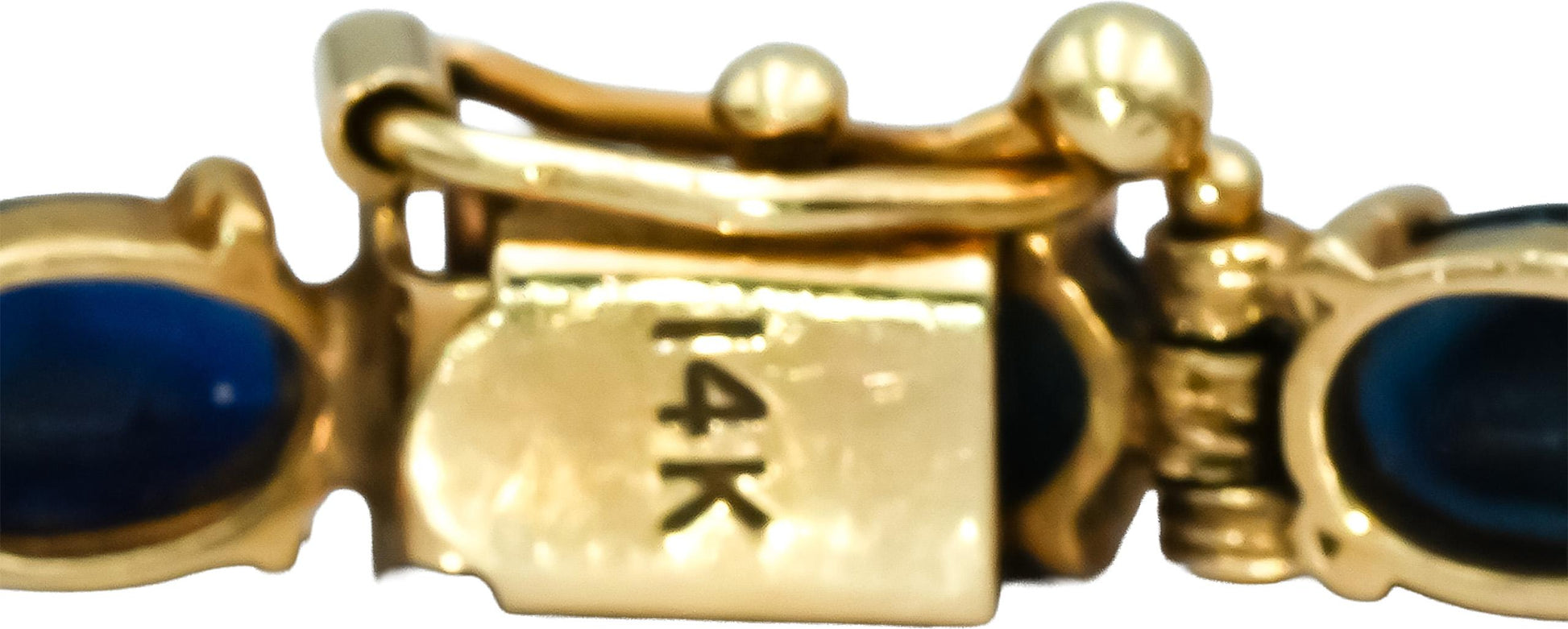 14k Yellow Gold Oval Cut Sapphire Link Bracelet 12.0CT