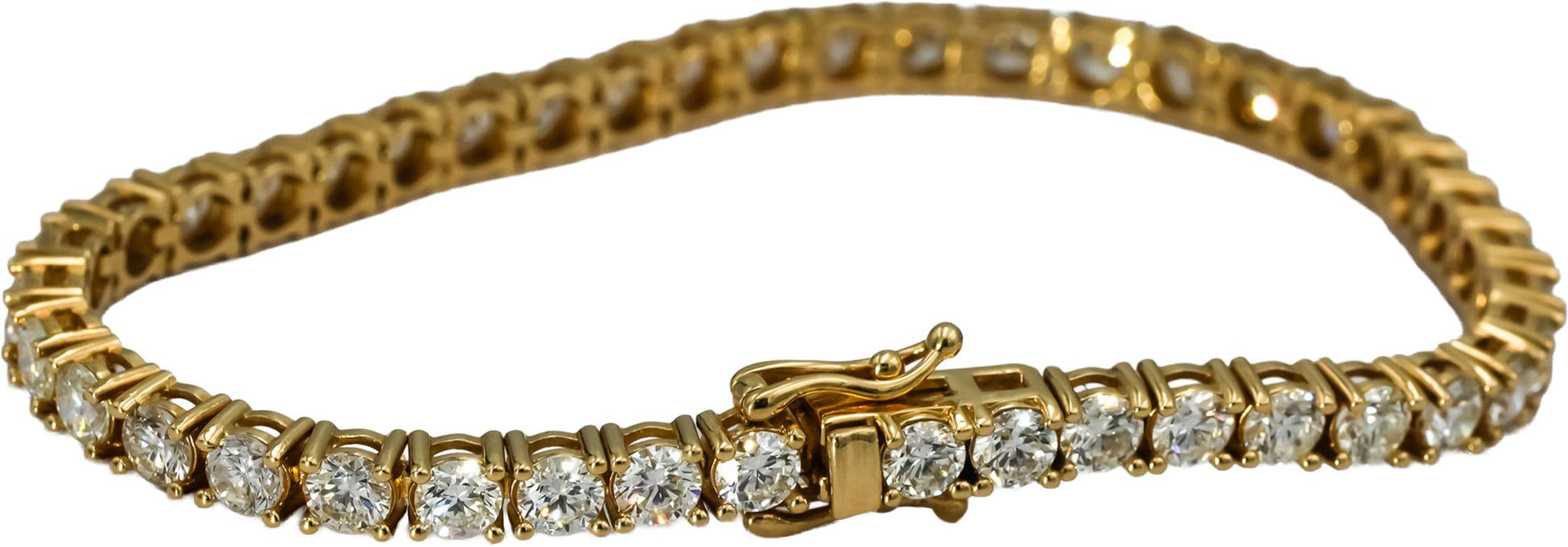 14k Yellow Gold VS Round Diamond Tennis Bracelet 8.70CT