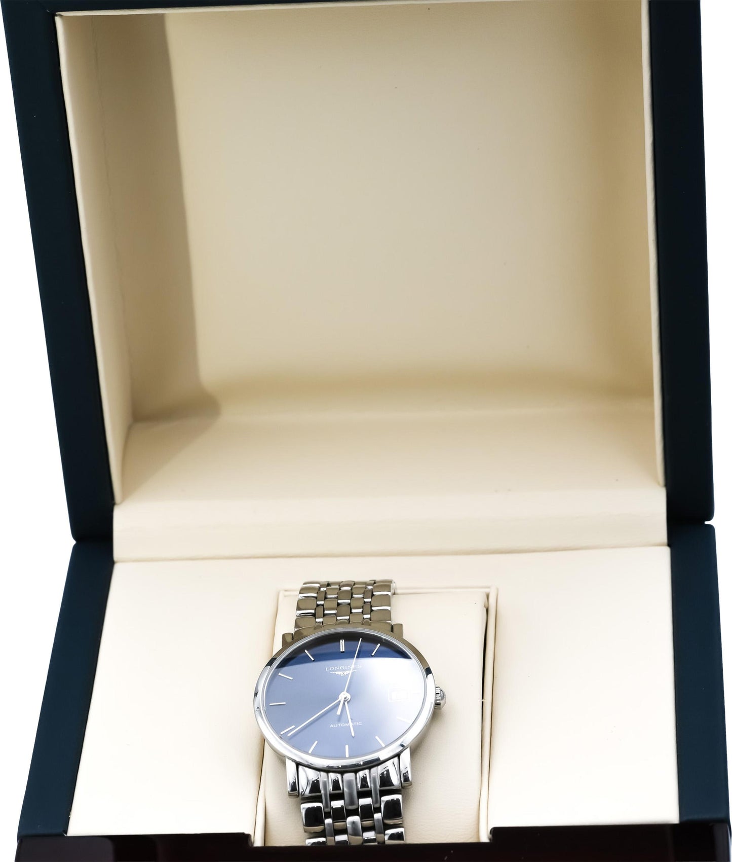 LONGINES Stainless Steel Elegant Collection Blue Dial Automatic Watch w/ B & P