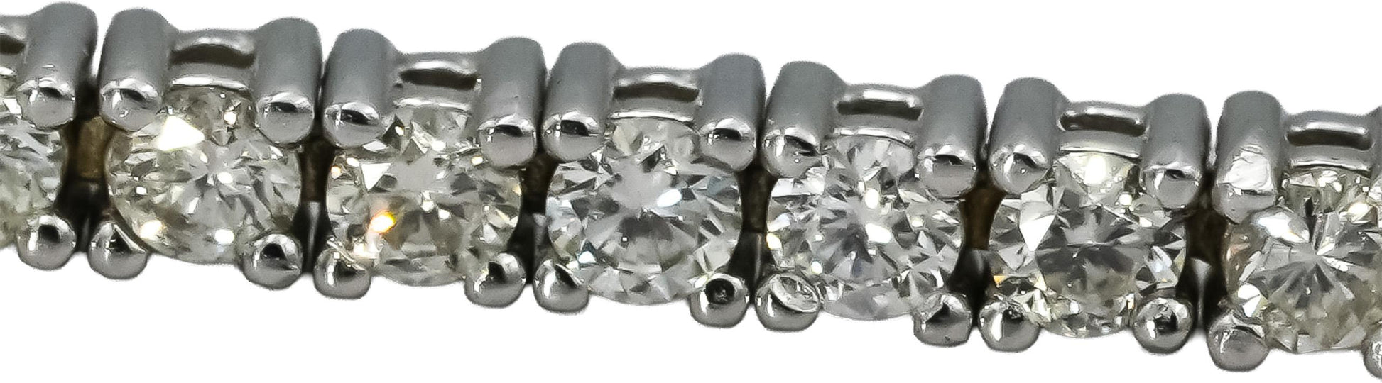 14k White Gold Round Diamond Tennis Bracelet 2.25CT
