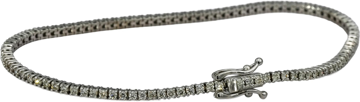 14k White Gold VS Round Diamond Tennis Bracelet 1.57CT