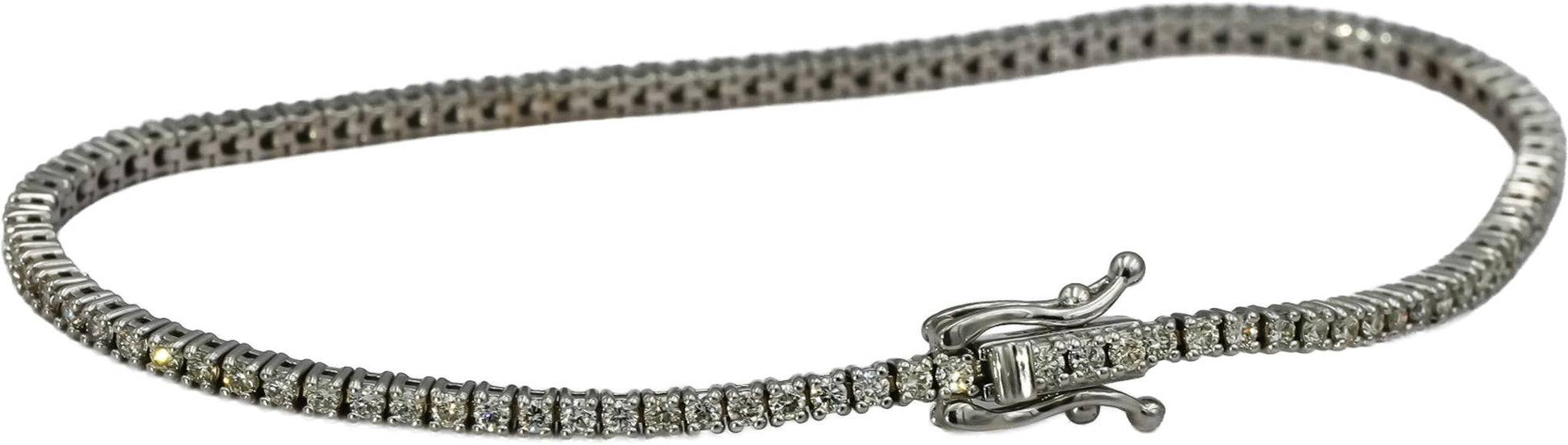14k White Gold VS Round Diamond Tennis Bracelet 1.57CT