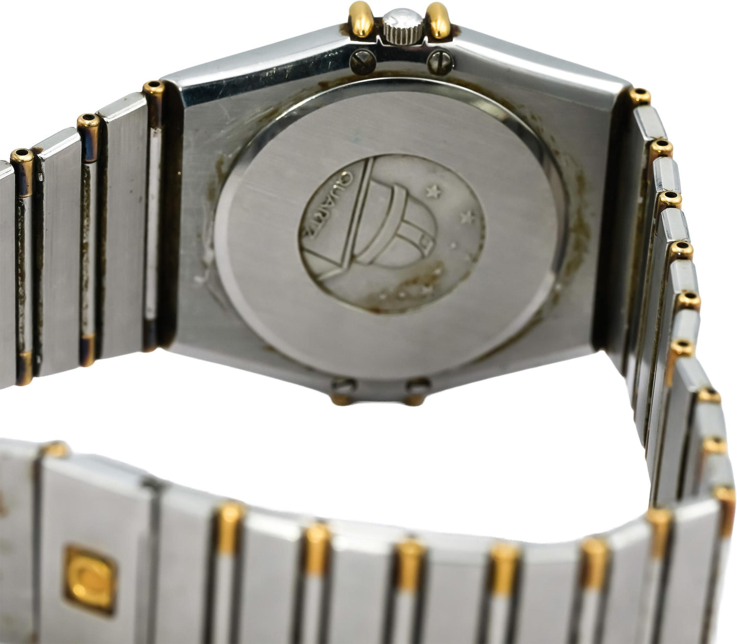 OMEGA Stainless Steel and Gold Plate Constellation Diamond Dial Quartz Watch