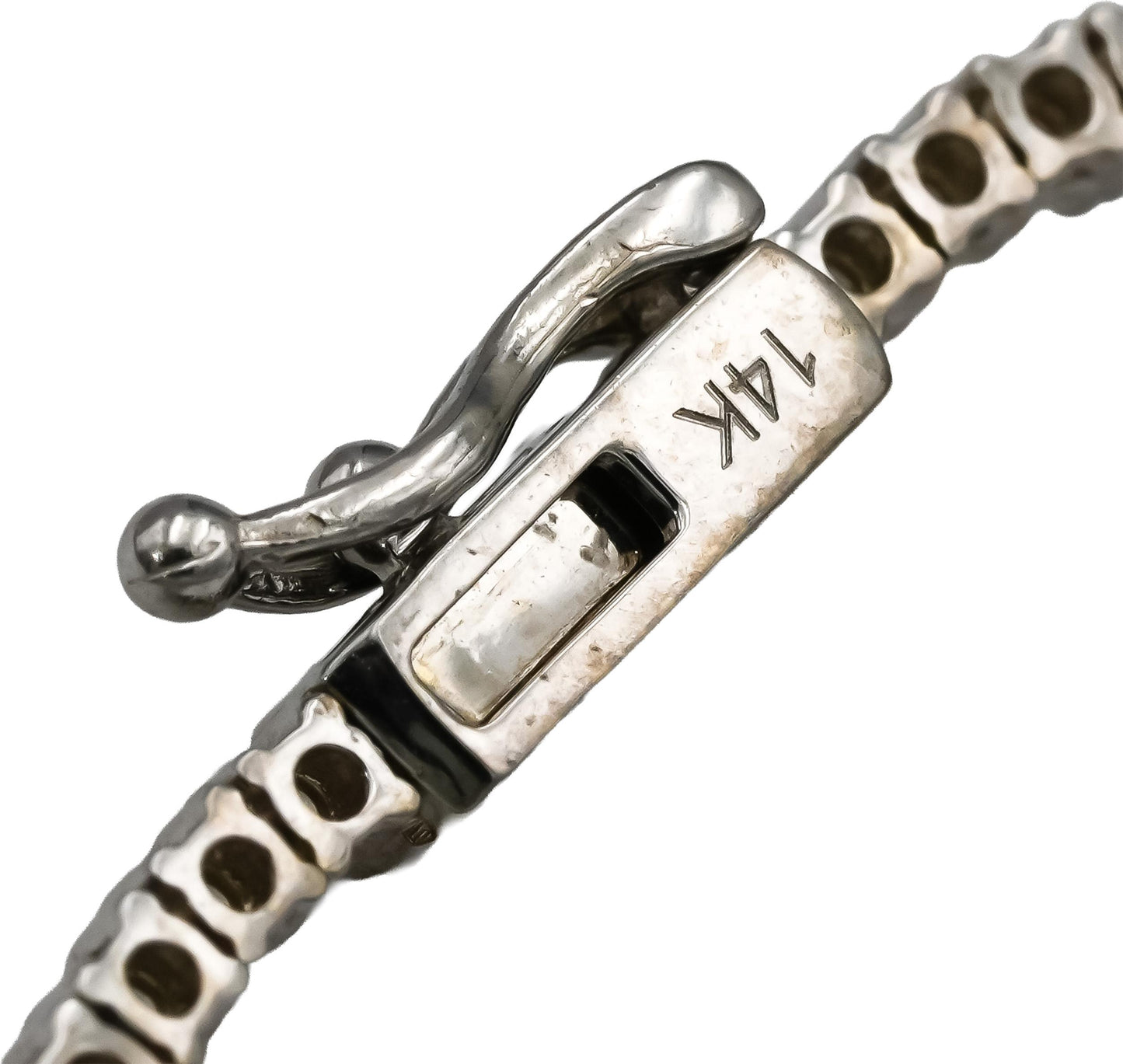 14k White Gold VS Round Diamond Tennis Necklace 3.55CT