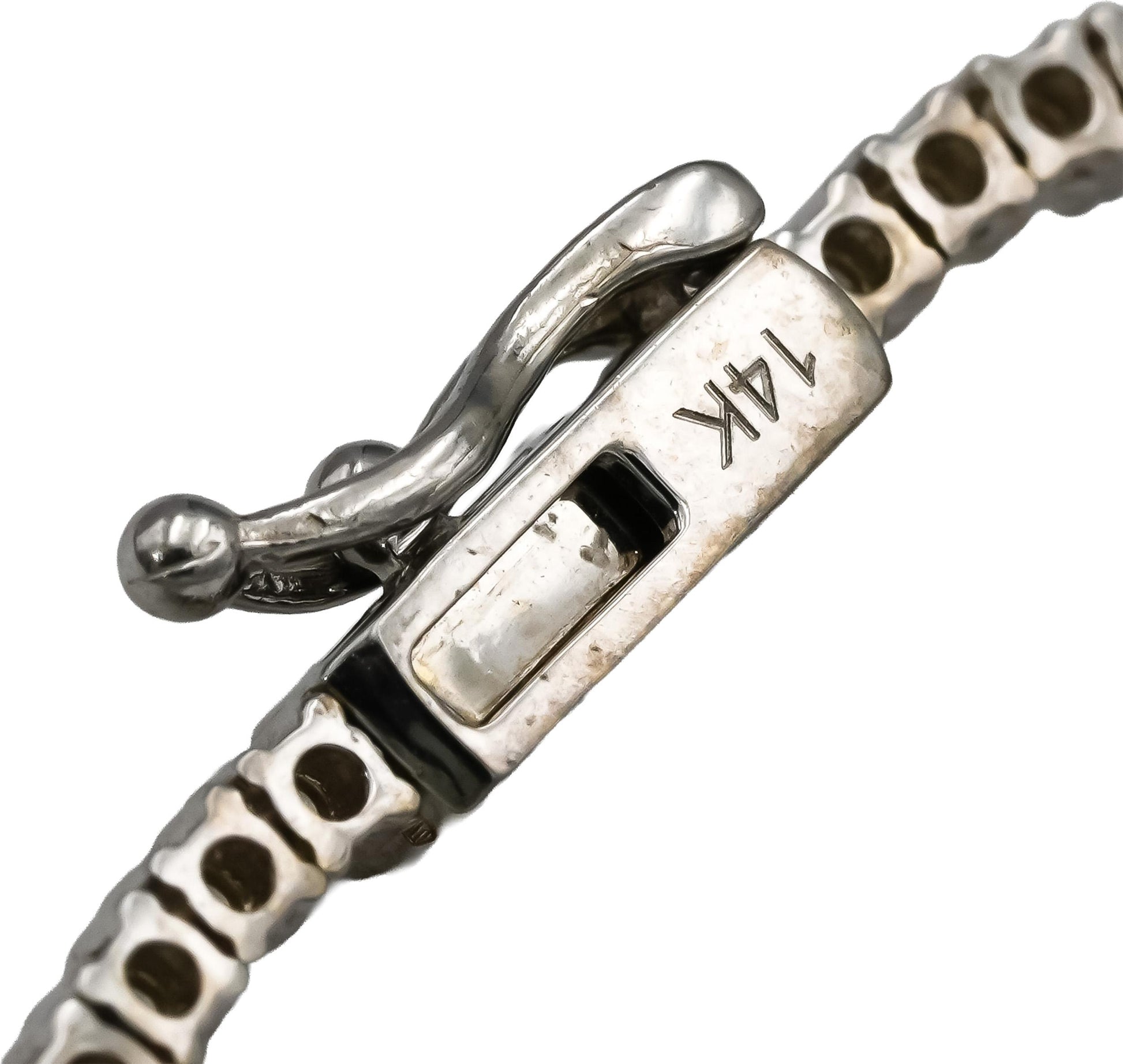 14k White Gold VS Round Diamond Tennis Necklace 3.55CT