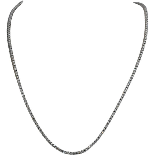 14K White Gold VS Round Diamond Tennis Necklace 5.35CT 217 Pieces