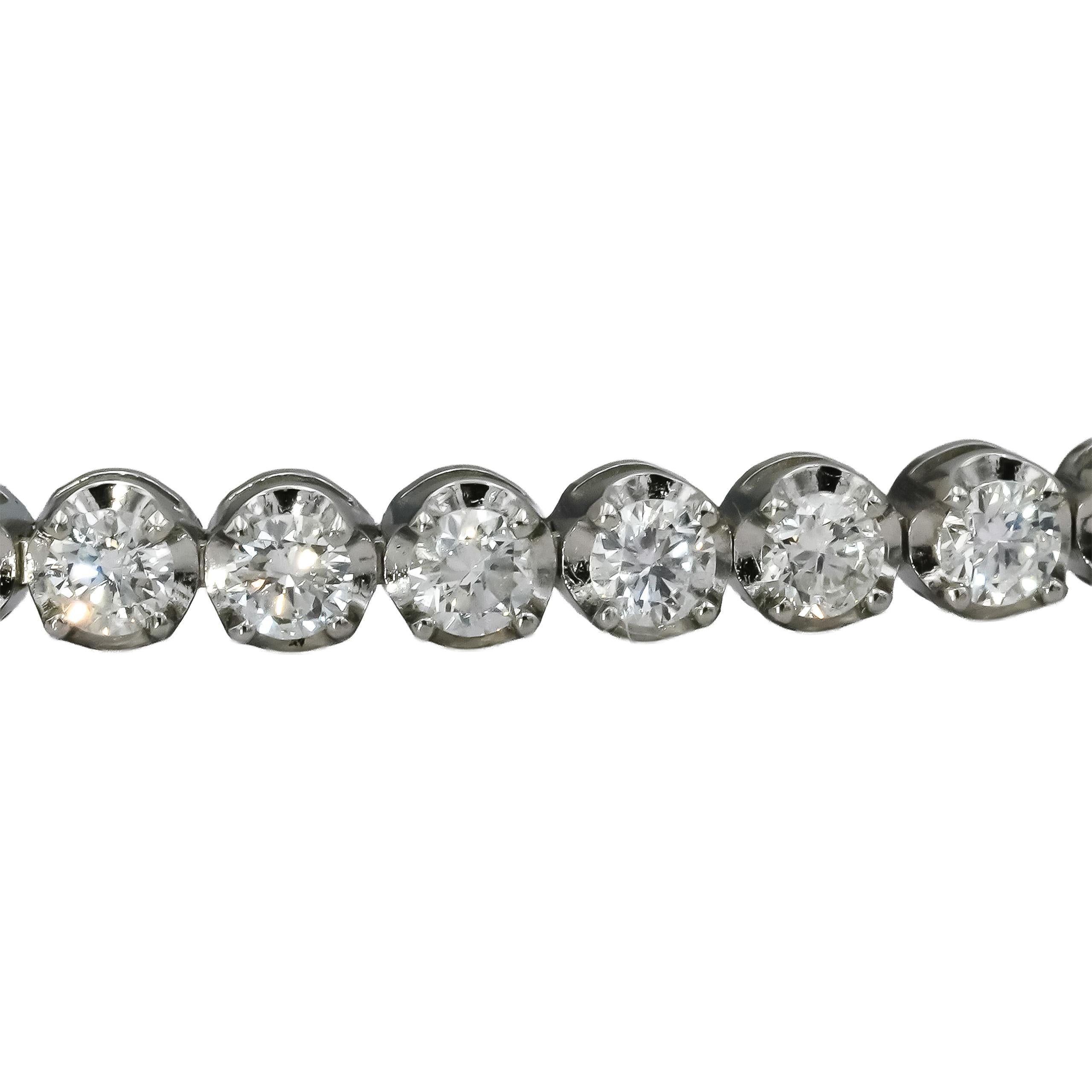 Platinum VS Round Diamond Tennis Bracelet 3.34CT