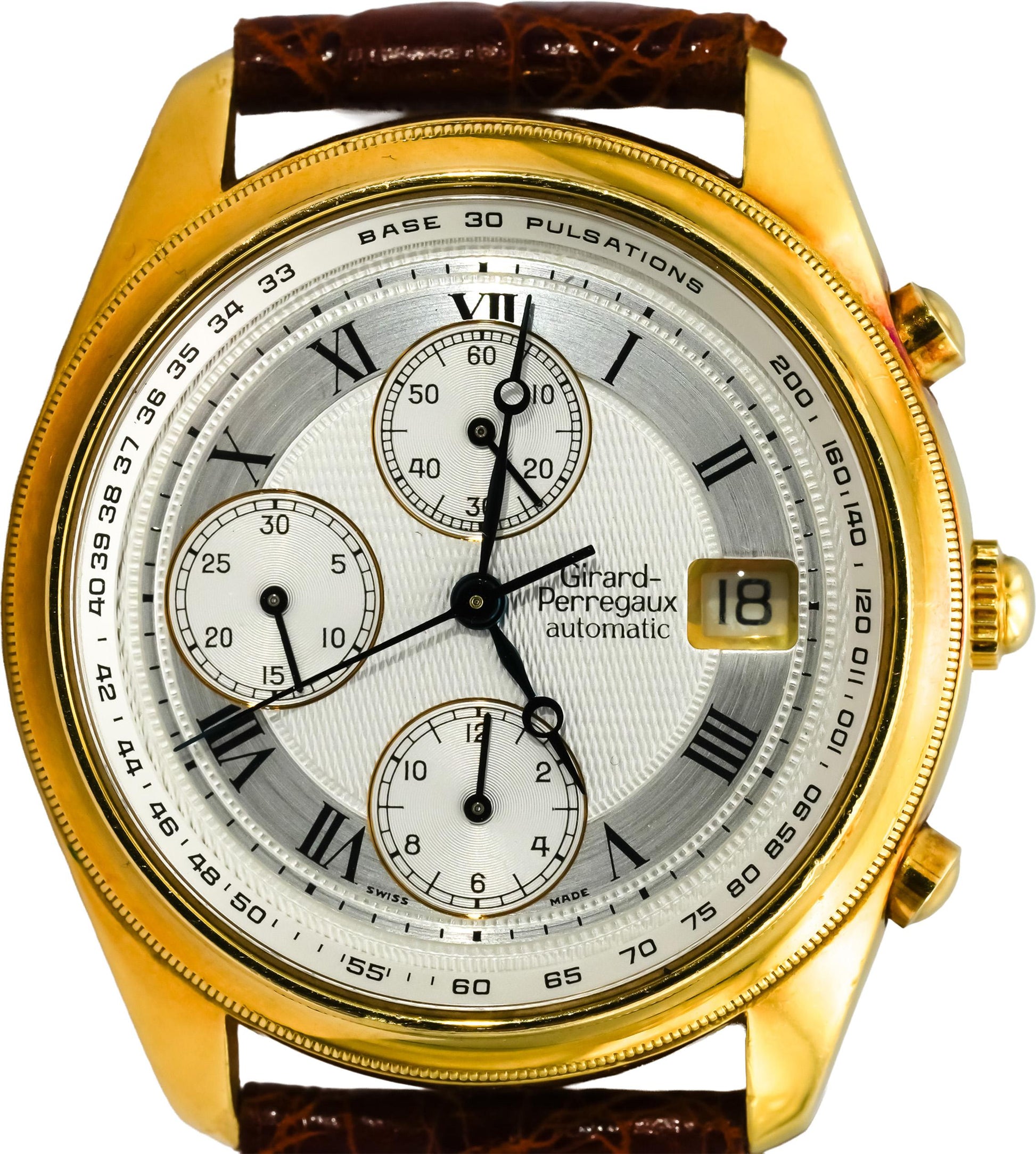 GIRARD-PERREGAUX 18k Yellow Gold Olimpico Chronograph Watch AS IS