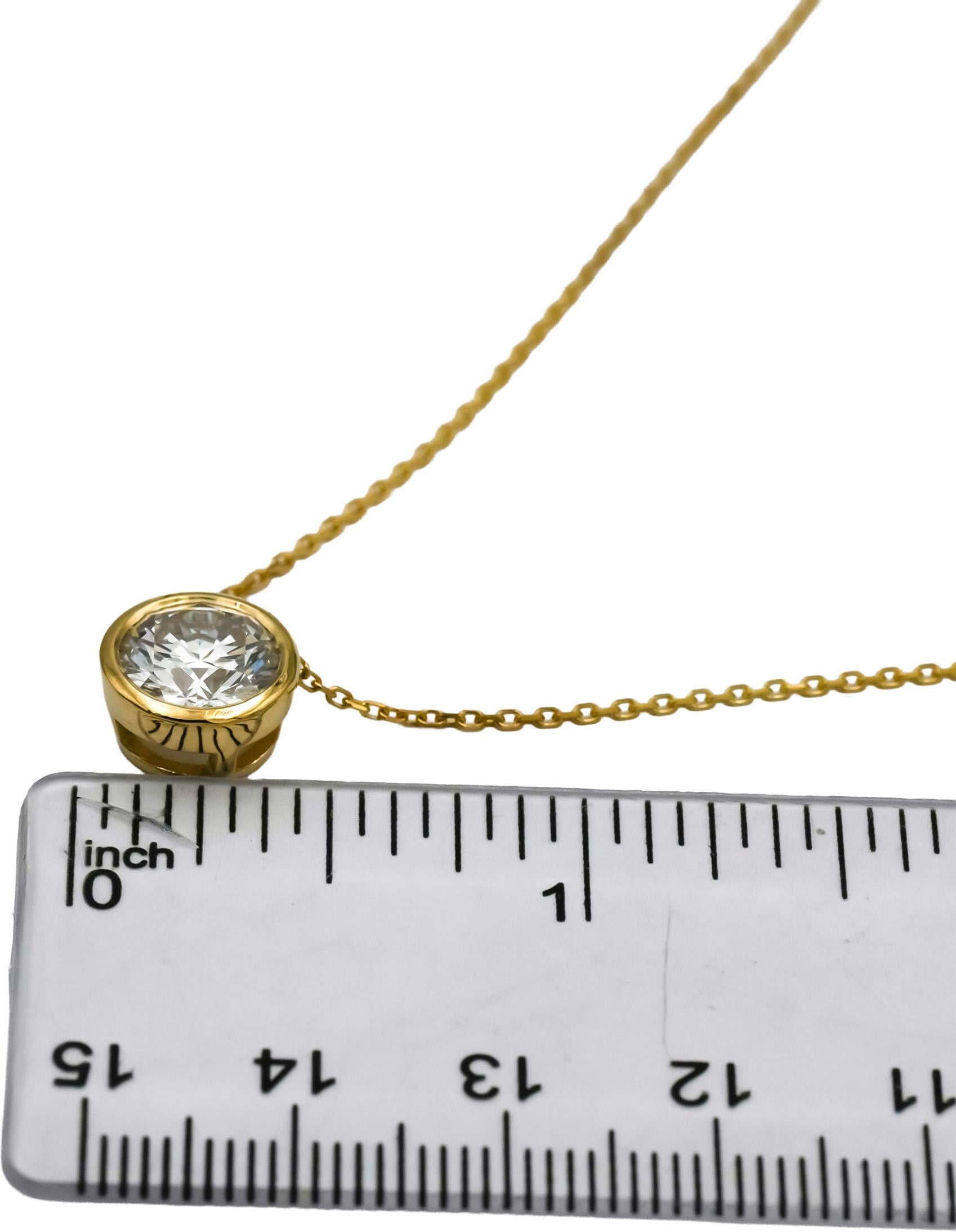 14k Yellow Gold VS Round Lab-Grown Diamond Solitaire Pendant Necklace 2.03CT