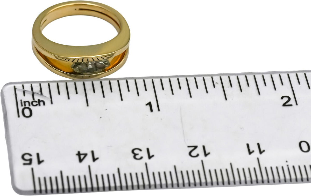 14k Yellow Gold VS Marquise Tension Set Solitaire Band Ring 0.40CT Size 4