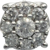 10k White Gold Round Diamond Cluster Stud Earrings 1.20CT